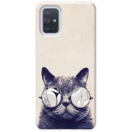 Etui na Samsung Galaxy A51 - Kot w okularach