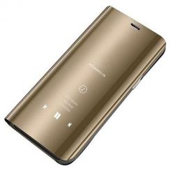 Etui na Huawei P40 Lite - Flip Clear View z klapką - Złoty.