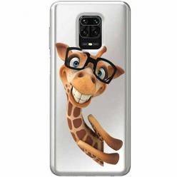 Etui na Xiaomi Redmi Note 9s - Wesoła żyrafa w okularach.