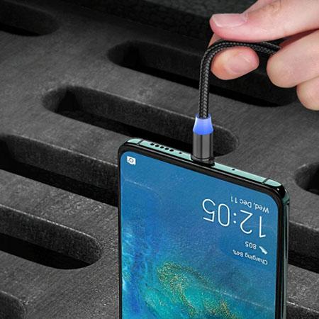 Kabel Magnetyczny 3w1 Ładowarka iPhone + Micro USB + Typ-C - Czarny