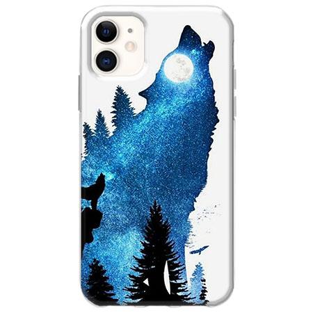 Etui na telefon Slim Case - Ujadający wilk nocą