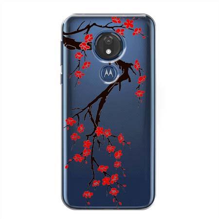 Etui na telefon Motorola G7 Power - Krzew kwitnącej wiśni.
