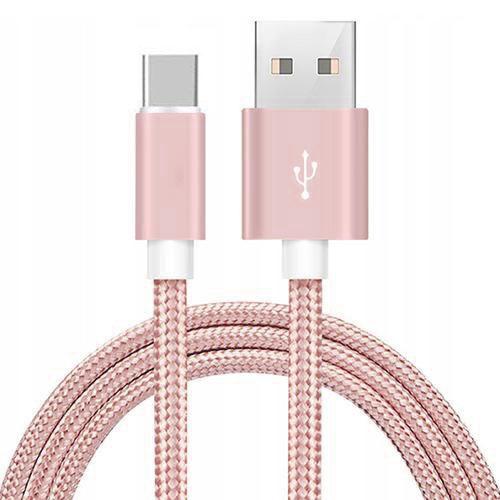 Kabel USB Typu C do Samsung Galaxy QUICK CHARGE 3.0 ładowarka - Różowy
