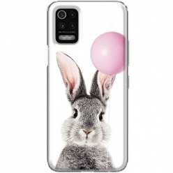 Etui na telefon LG K52 Wesoły królik z balonikiem