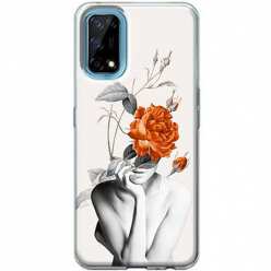 Etui na telefon Realme 7 5G Abstrakcyjna Kobieta z różami 