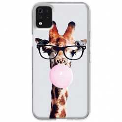 Etui na telefon LG K62 Plus Żyrafa w okularach z gumą