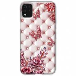 Etui na telefon LG K62 Plus Motyle z różami Glamour