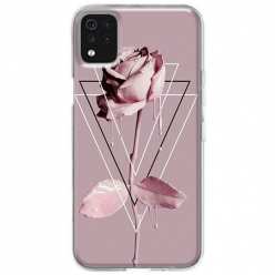 Etui na telefon LG K62 Plus Farbowana Róża w trójkątach