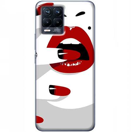 Etui na telefon Realme 8 Namiętne czerwone usta