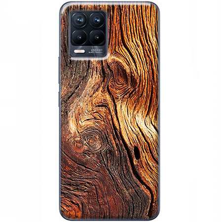 Etui na telefon Realme 8 Słoje drewniane