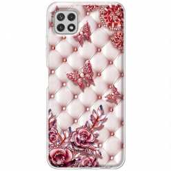 Etui na Samsung Galaxy A22 5G Motyle z różami Glamour
