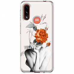 Etui na Motorola Moto E7 Power Abstrakcyjna Kobieta z różami 