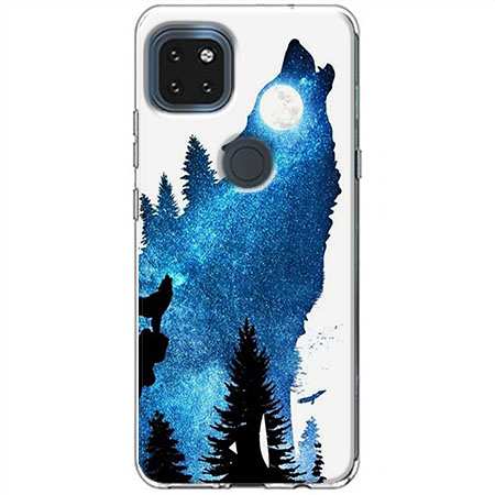 Etui na Motorola Moto G 5G Ujadający wilk nocą