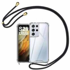 Etui na Samsung Galaxy S21 Ultra ze sznurkiem - Czarny