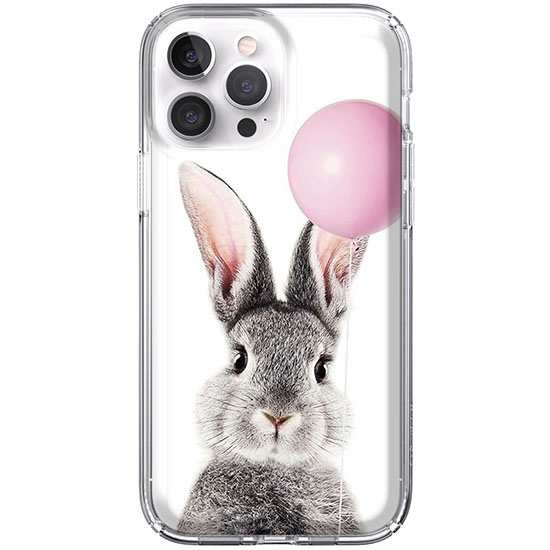 Etui iPhone 13 Pro - Wesoły królik z balonikiem