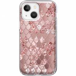 Etui na telefon iPhone 13 Mini Brokatowe łuski rózowe