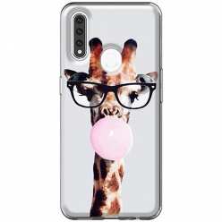Etui na telefon OPPO A31 Żyrafa w okularach z gumą