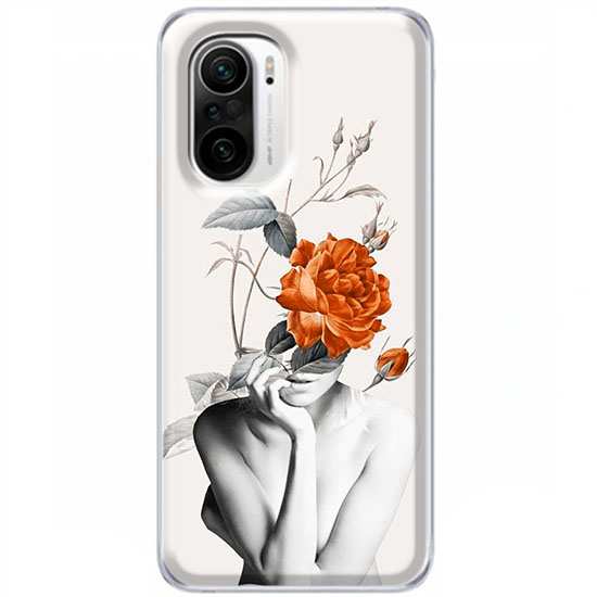 Etui na telefon Xiaomi Poco F3 Abstrakcyjna Kobieta z różami 