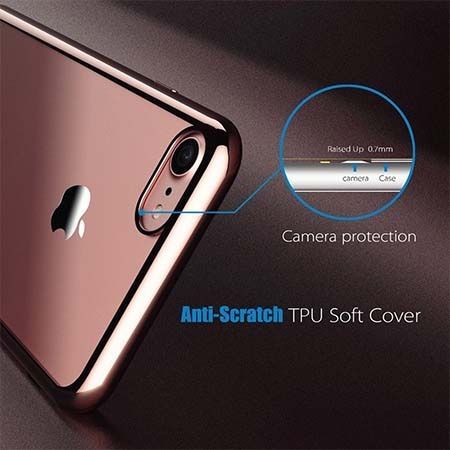 Etui na iPhone SE 2022 silikonowe platynowane SLIM kolor - Rose Gold - różowy.