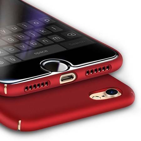 Matowe Etui na telefon iPhone SE 2022 - Slim MattE - Czerwony.