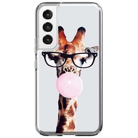 Etui na Samsung Galaxy S22 Plus 5G - Żyrafa w okularach z gumą
