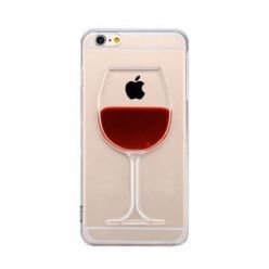 iPhone 6 plus etui z płynem w środku czerwone wino