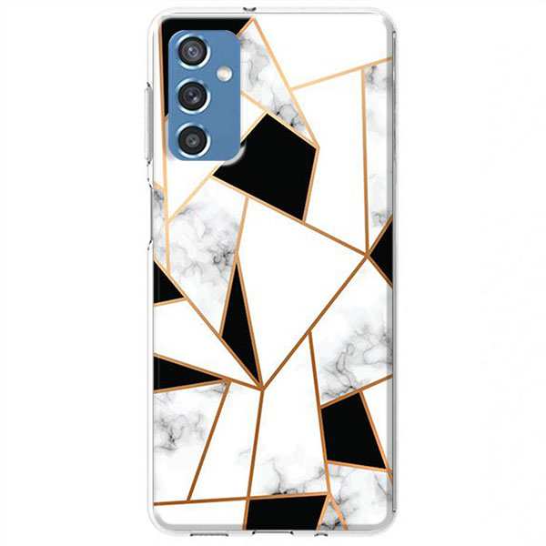 Etui na Samsung Galaxy M52 5G - Biały marmur geometryczny