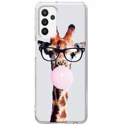 Etui na Samsung Galaxy A13 5G - Żyrafa w okularach z gumą