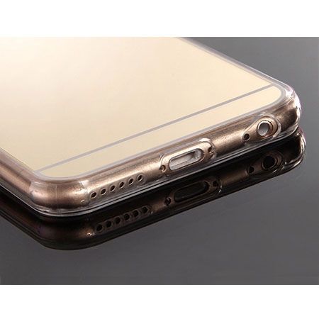 iPhone 6 / 6s lustro - etui lustrzane - mirror silikonowe TPU - złote.
