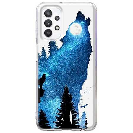 Etui na Samsung Galaxy A23 5G - Ujadający wilk nocą