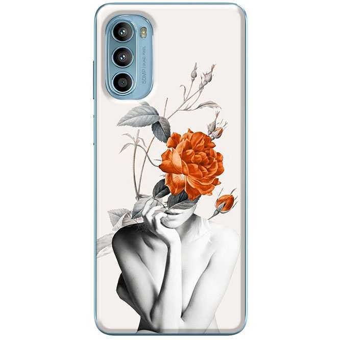 Etui na Motorola Moto G52 / G82 - Abstrakcyjna Kobieta z różami 