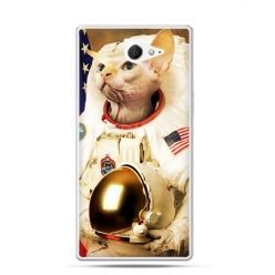 Sony Xperia M2 etui kot astronauta