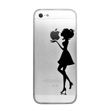 iPhone 5 ultra slim silikonowe przezroczyste etui z nadrukiem kobieta.