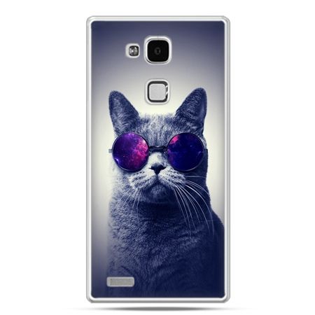 Etui na Huawei Mate 7 kot hipster w okularach
