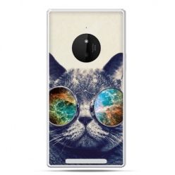 Etui na Lumia 830 kot w tęczowych okularach