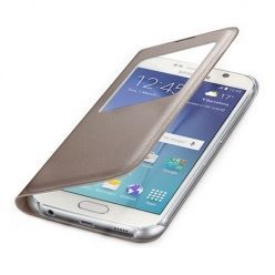 Etui na Samsung Galaxy S7 Edge - flip S-View z klapką - Złoty