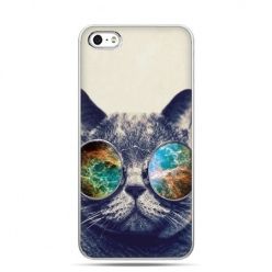 iPhone 5 , 5s etui na telefon kot w tęczowych okularach