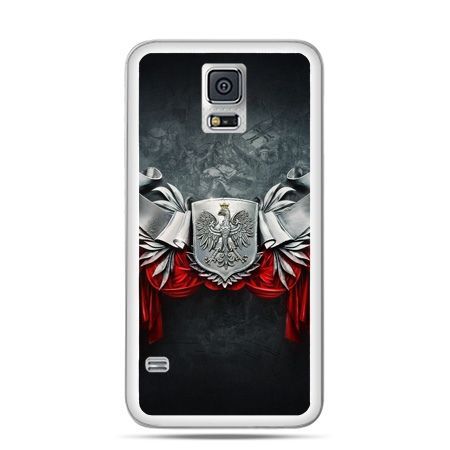 Etui na telefon Galaxy S5 Neo patriotyczne - stalowe godło