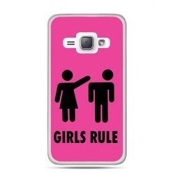 Etui na Galaxy J1 (2016r) Różowe Girls Rule.