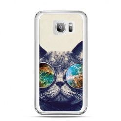 Etui na telefon Galaxy S7 Edge kot w tęczowych okularach