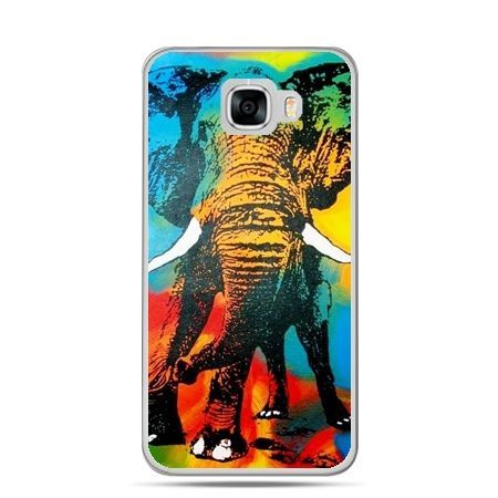 Etui na telefon Samsung Galaxy C7 - kolorowy słoń