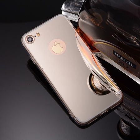 iPhone 7 mirror - lustro silikonowe etui lustrzane TPU - srebrny.