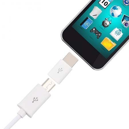 Adapter na kabel Micro-USB do Typ-C - biały, przejściówka
