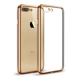 iPhone 7 Plus silikonowe etui platynowane SLIM - złoty.