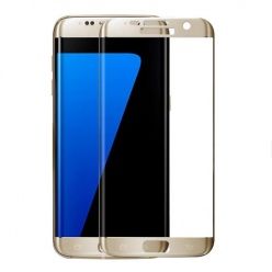 Hartowane szkło na cały ekran 3d Galaxy S7 Edge - złoty.