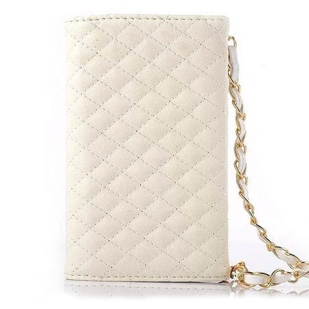 Etui na iPhone 6 / 6s - elegancka torebka z łańcuszkiem - biała.