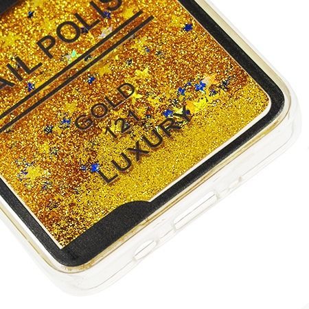 Etui na Galaxy J5 2016 z ruchomym płynem w środku Nails - złoty. PROMOCJA !!!