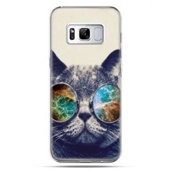 Etui na telefon Samsung Galaxy S8 - kot w tęczowych okularach