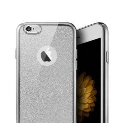 iPhone 8 etui brokat silikonowe platynowane SLIM tpu - Srebrny.
