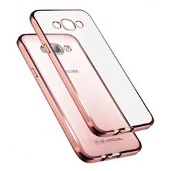 Samsung Galaxy J5 2016 silikonowe etui platynowane SLIM - Różowy.